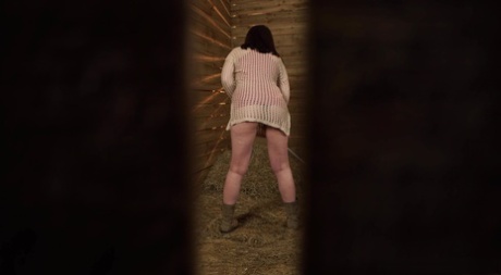 Caucasian female Zoe Page exposes her upskirt underwear while being spied on