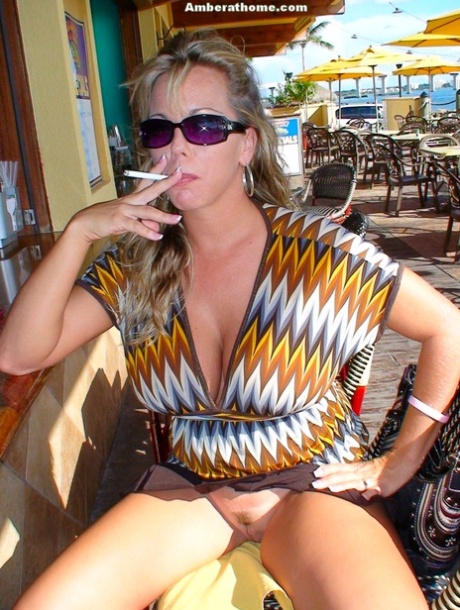 Busty amateur Amber Lynn Bach flashes in public whenever she gets a chance