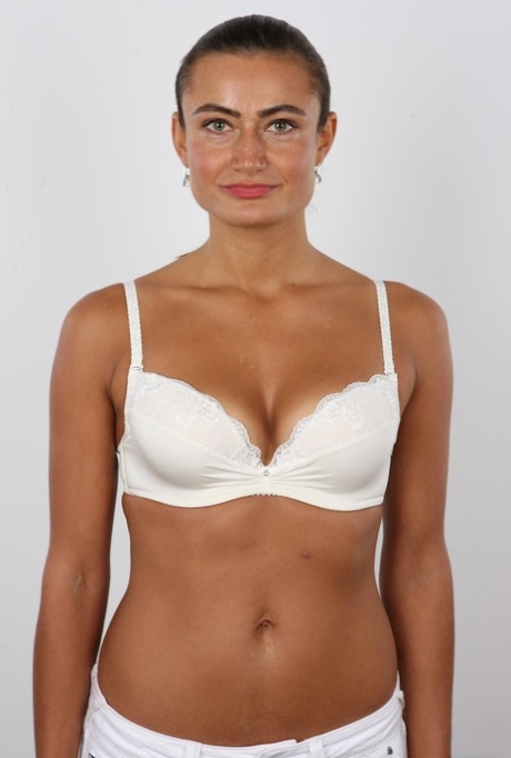 Mature woman Pavla poses naked for a casing call showing her small boobs