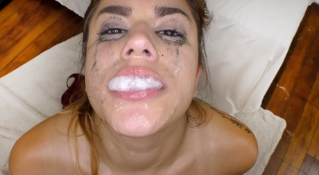 Asian chick Monica Sage blows sperm bubbles after a messy POV blowjob - pornpics.de