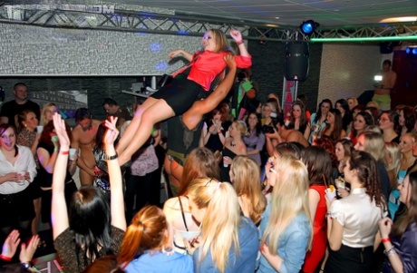 Girls go wild over males strippers at an out of control bachelorette party