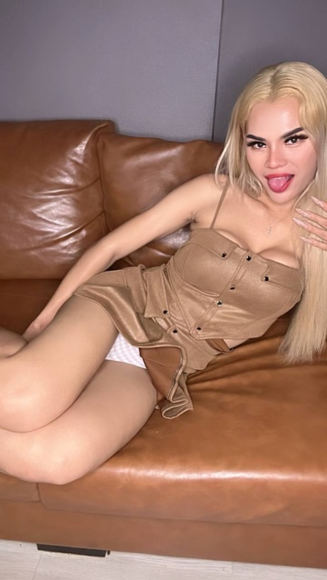 Blonde babe Petite Trans Beauty teases in sexy outfits in a hot compilation