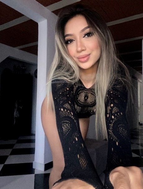 Gorgeous Latina teen Lucia Vargas teases with her curves in lingerie