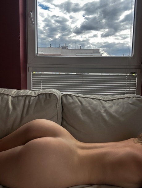 Adorable amateur babe All About Diana posing with a pink toy in a solo