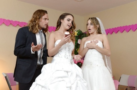 Teen wedding with pornstars Dillion Harper and Kimmy Granger lead to 3some