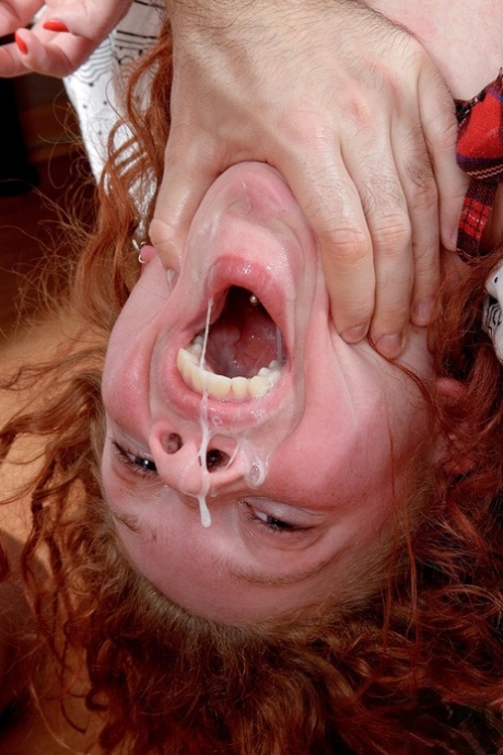 Redhead schoolgirl has her asshole broken in before gagging on sperm - pornpics.de