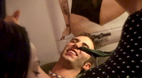 Lusty coeds gets fucked at the drunk party in the dorm room