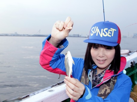 Japanese girl Nonoka enjoys a sneaky dicking during a fishing escapade