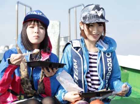 Japanese girl Nonoka enjoys a sneaky dicking during a fishing escapade