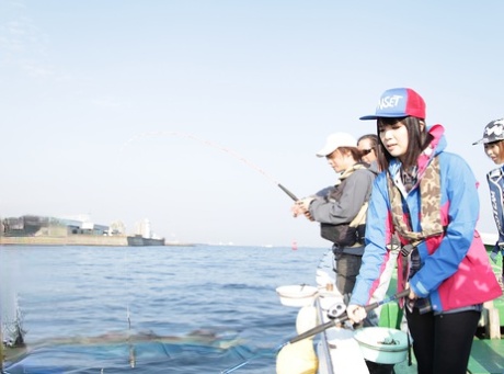 Japanese girl Nonoka enjoys a sneaky dicking during a fishing escapade