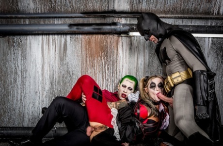 Sleazy MILF Kleio Valentien enjoys a wild FMM 3some in a Suicide Squad parody