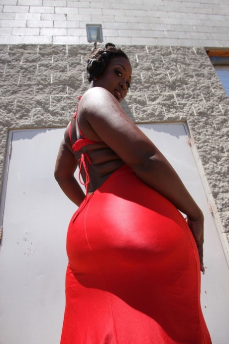 Tremendously busty Jamaican Aryana Starr reveals a huge oiled big ass outside - pornpics.de