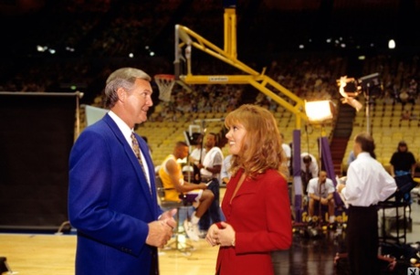 Lakers babe Jeanie Buss showing her hairy pussy and her natural tits