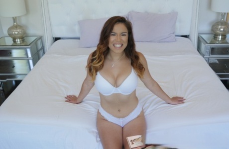 Brunette Monica Sage strips her clothes, shows her natural tits and round ass