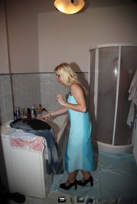 Blonde wife Helen handcuffs cheating hubby & fucks his mate in revenge cuckold