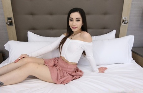 Skinny Canadian teen Aria Lee gives an astonishing blowjob before POV sex