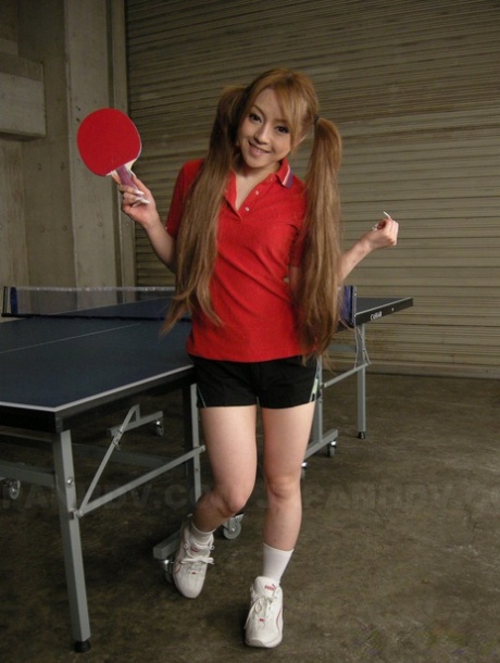 Japanese table tennis player Ria Sakurai gets face fucked by her coach