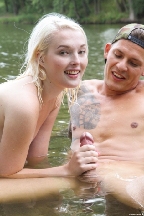 Blonde honey with small boobs Lovita Fate takes a boner in shallow water - pornpics.de