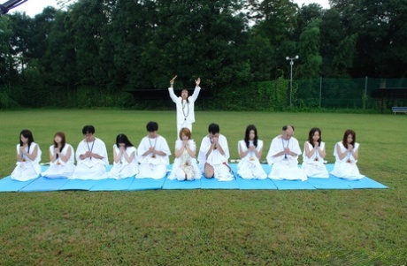 Japanese babes get involved in kinky sex games during an outdoor XXX ritual
