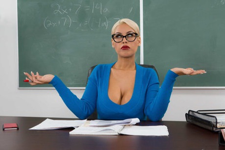 Blonde Teacher Bridgette B Unleashes Big Tits Gets Fucked In A Classroom POV Pornpics De