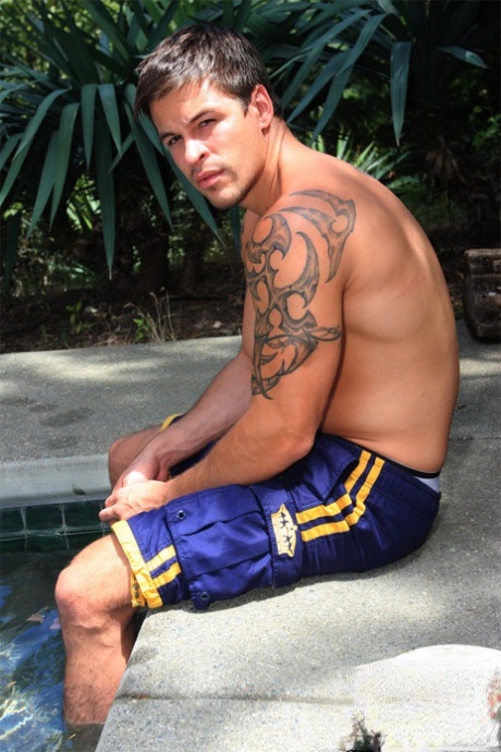 Inked brunette Brodie bangs gay blonde Mason Wyler