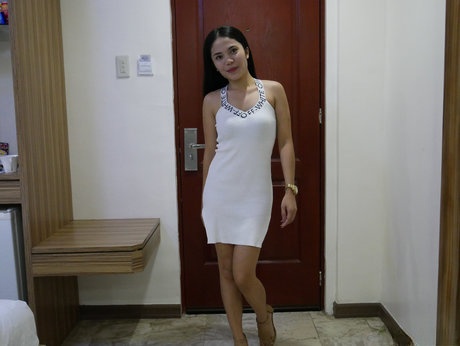 Sweet Filipina Yana See strips naked and gives a sloppy handjob and blowjob