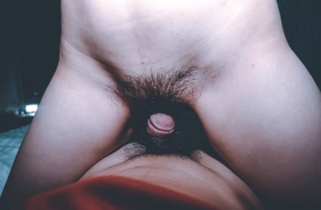 Hot brunette Rinna blows a fat dick & takes it in her hairy pussy