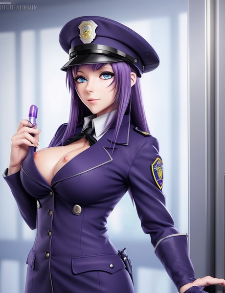 美丽的 Hentai 女警察 Tahara 展示她的大奶子和凹凸有致的身材