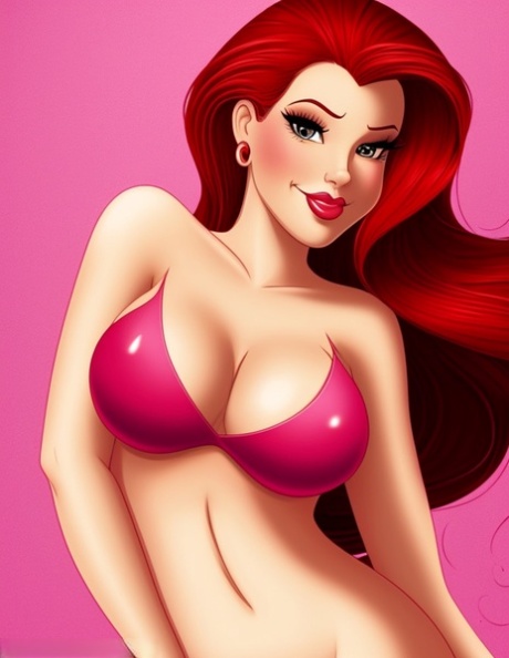 Gorgeous Hentai babe Jessica Rabbit shows off her wasp-waisted naked body