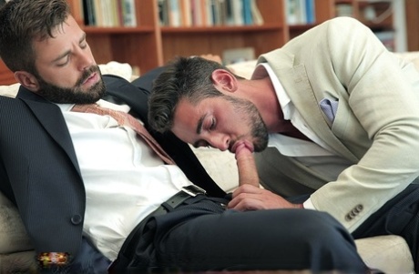 Hunky gay men Hector de Silva & Massimo Piano blow each other & have anal sex