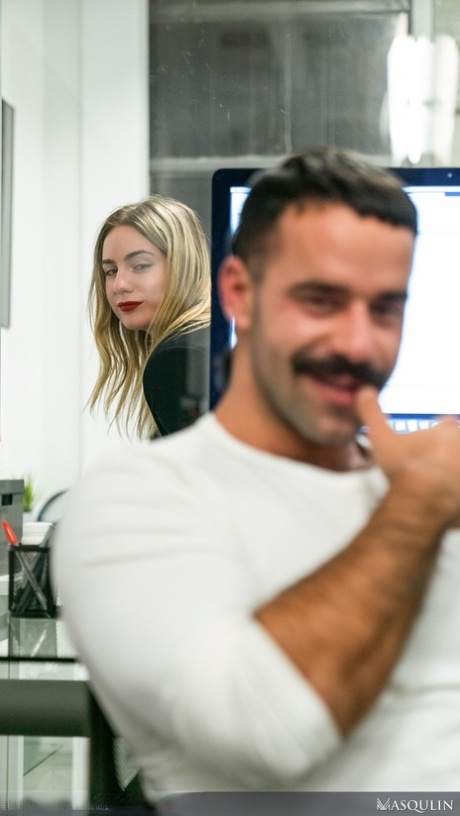 Kinky hot gay coeds Eddy Ceetee and Teddy Torres bang hard in their office
