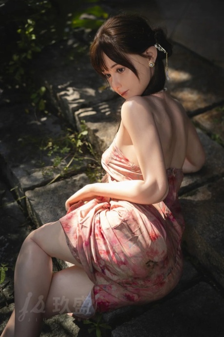 Petite Japanese sex doll Miho posing butt naked and in her traditional outfit