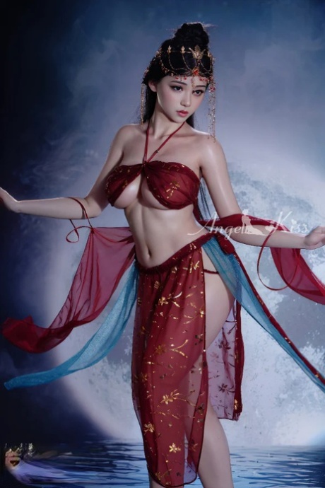 Chinese silicone sex doll loses her traditional outfit and poses naked