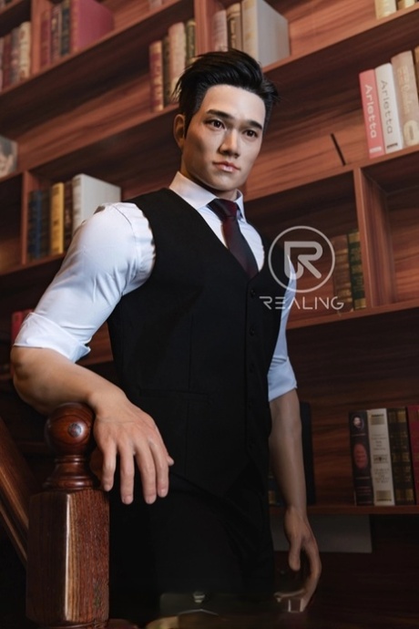 Handsome male sex adult doll Bernardo flaunts his six pack and hard boner