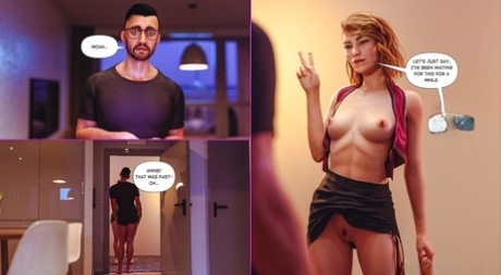 热辣的 MILF 在色情漫画场景中与肌肉发达的男子进行硬核性爱