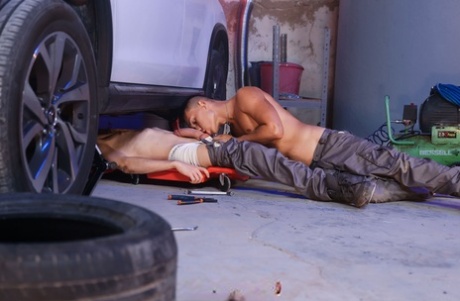 Horny gay Bambi Cute turns and gets fucked by horny car mechanic Kai Danvers