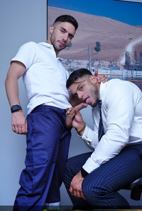 Young janitor Luciano gets punished and ass fucked by gay boss Axel Rockham