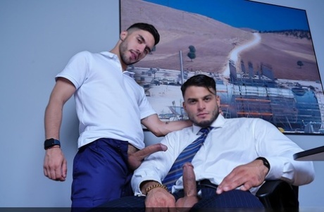 Young janitor Luciano gets punished and ass fucked by gay boss Axel Rockham